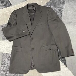 Canali Blazer Mens 44L Gray Wool 2 Button Sport Coat Jacket Business Italy EU 54